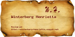 Winterberg Henrietta névjegykártya